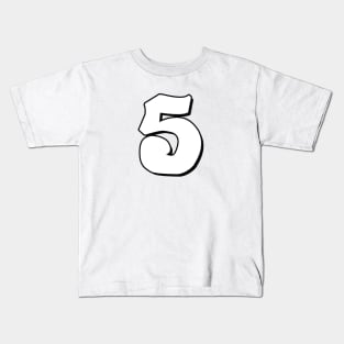 Number 5 white / black Kids T-Shirt